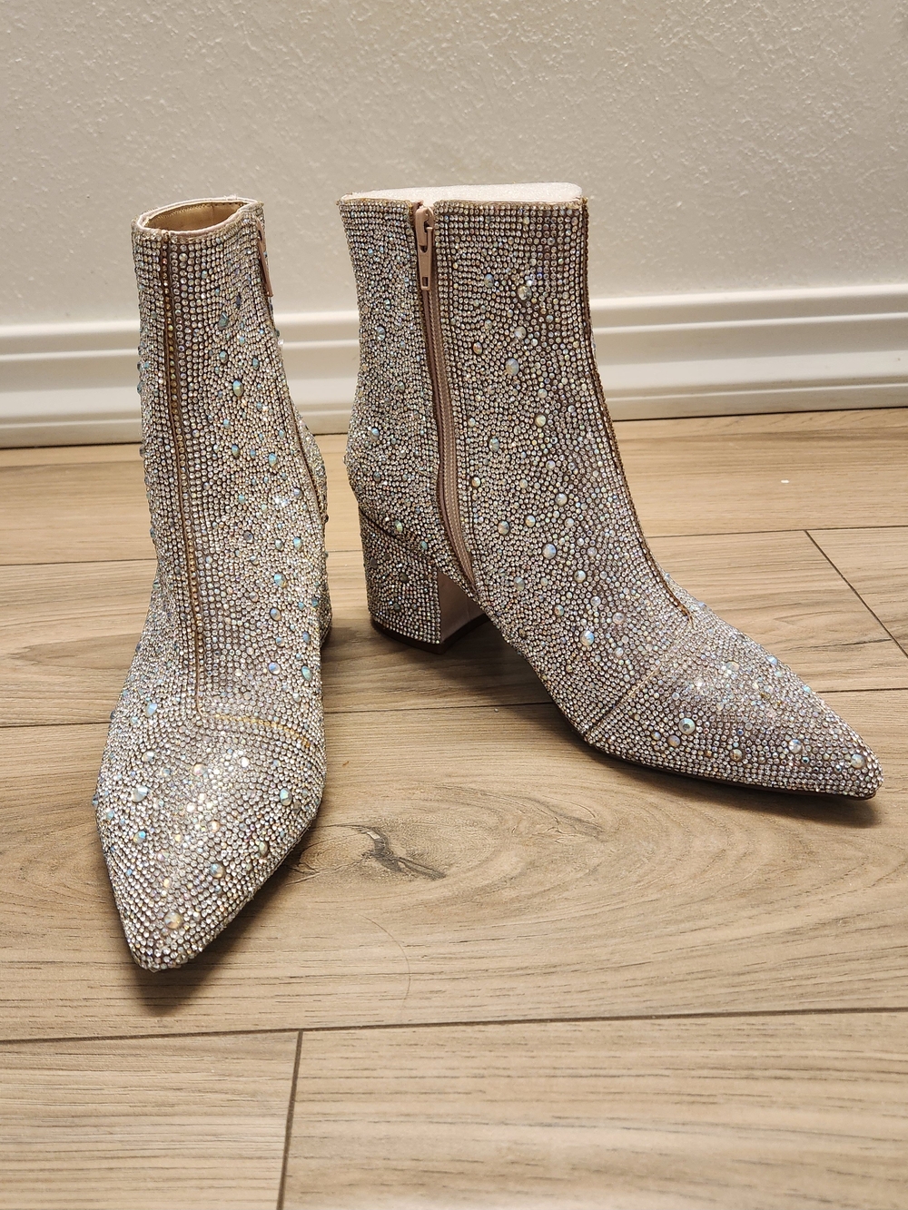 Betsey Johnson Kyla Rhinestone Booties Size 8